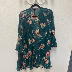 Torrid Green Chiffon Kimono